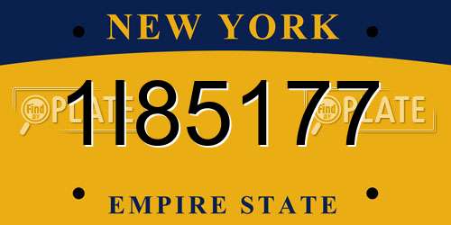 1I85177 New York License Plate