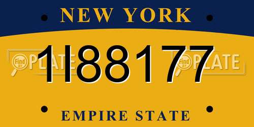 1I88177 New York License Plate