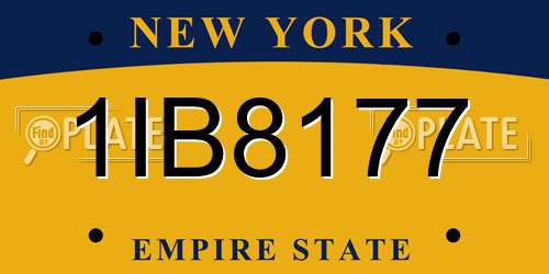 1IB8177 New York License Plate