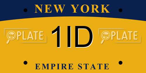 1ID New York License Plate