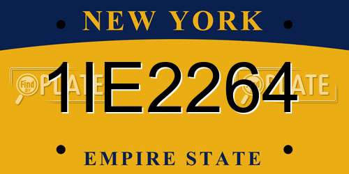 1IE2264 New York License Plate
