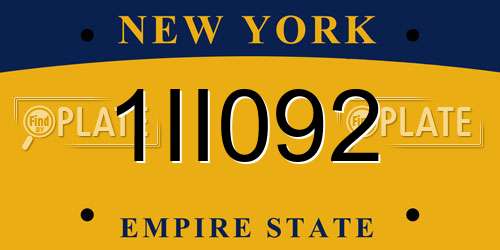 1II092 New York License Plate