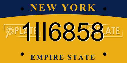 1II6858 New York License Plate