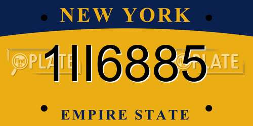 1II6885 New York License Plate