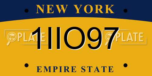 1IIO97 New York License Plate