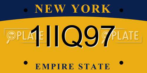 1IIQ97 New York License Plate