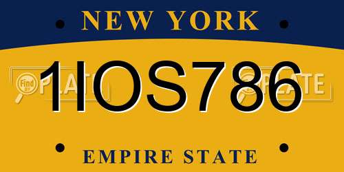 1IOS786 New York License Plate