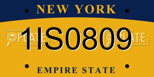 1IS0809 New York License Plate
