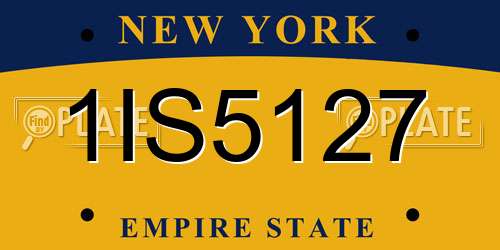 1IS5127 New York License Plate