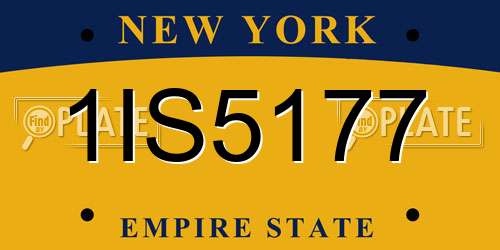1IS5177 New York License Plate
