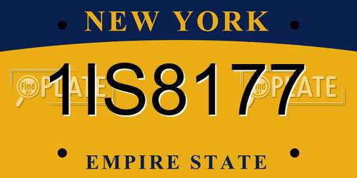1IS8177 New York License Plate