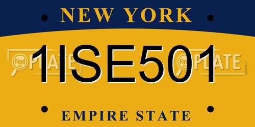 1ISE501 New York License Plate