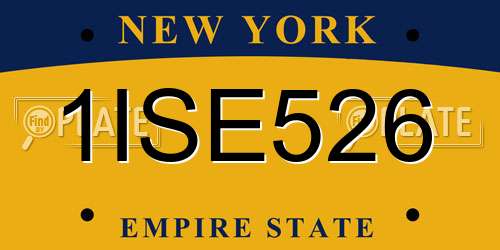 1ISE526 New York License Plate