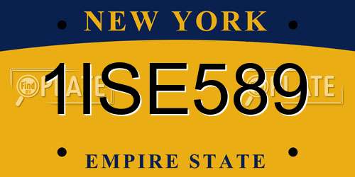 1ISE589 New York License Plate