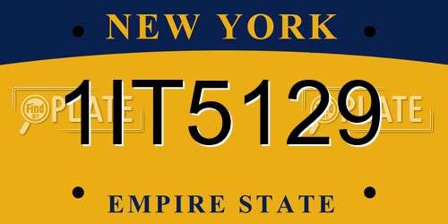 1IT5129 New York License Plate