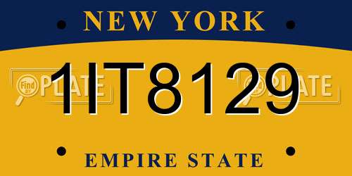1IT8129 New York License Plate