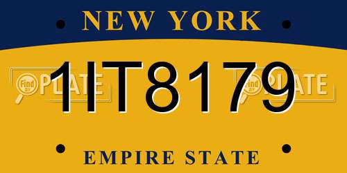 1IT8179 New York License Plate