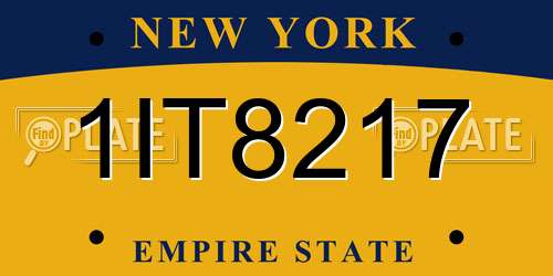 1IT8217 New York License Plate