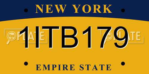 1ITB179 New York License Plate
