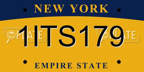 1ITS179 New York License Plate