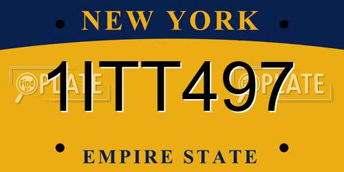 1ITT497 New York License Plate