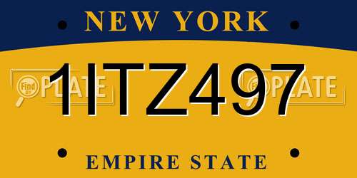 1ITZ497 New York License Plate