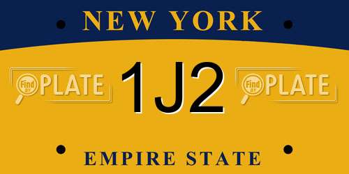 1J2 New York License Plate