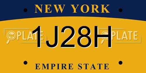 1J28H New York License Plate