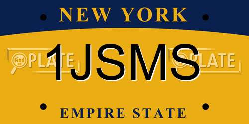1JSMS New York License Plate