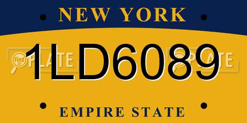 1LD6089 New York License Plate