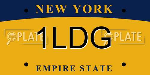 1LDG New York License Plate