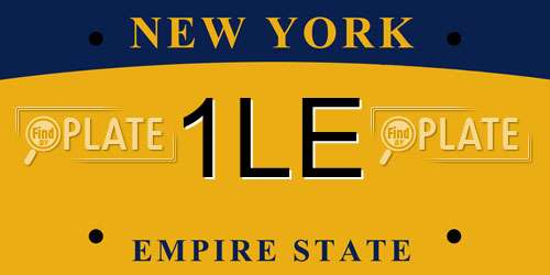 1LE New York License Plate