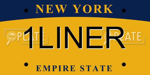 1LINER New York License Plate