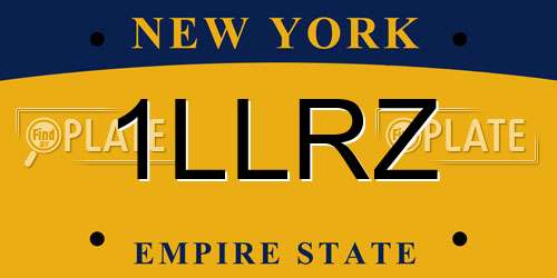1LLRZ New York License Plate
