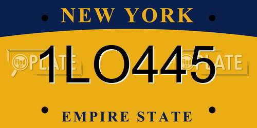1LO445 New York License Plate