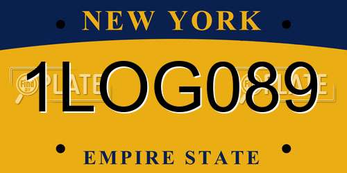 1LOG089 New York License Plate