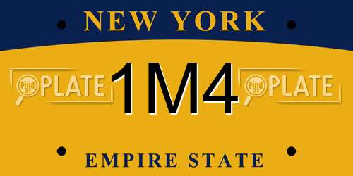 1M4 New York License Plate