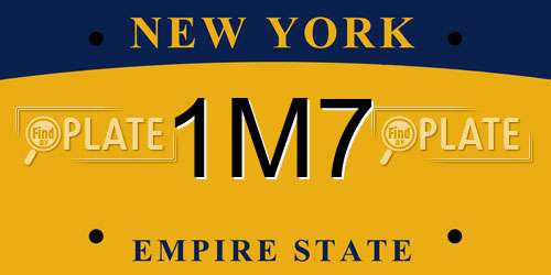 1M7 New York License Plate