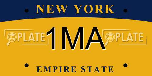 1MA New York License Plate