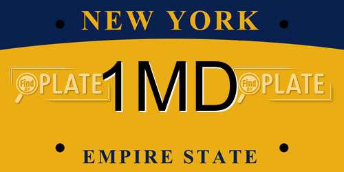 1MD New York License Plate
