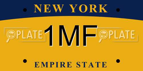 1MF New York License Plate