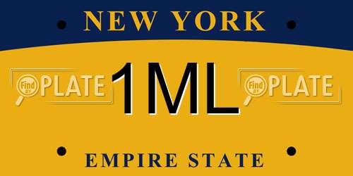 1ML New York License Plate
