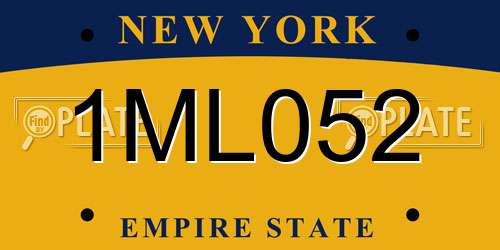 1ML052 New York License Plate