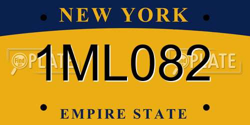1ML082 New York License Plate