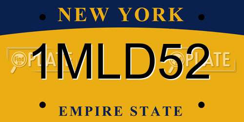 1MLD52 New York License Plate