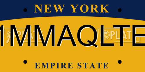1MMAQLTE New York License Plate