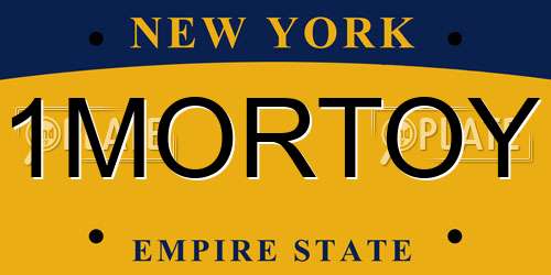 1MORTOY New York License Plate