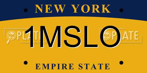 1MSLO New York License Plate