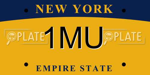 1MU New York License Plate