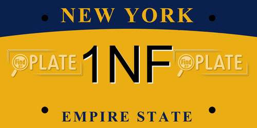 1NF New York License Plate